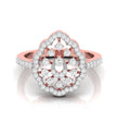 0.35 ct floral halo lab grown diamond rose gold ring 
