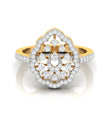 floral halo lab grown diamond gold ring 0.35 ct
