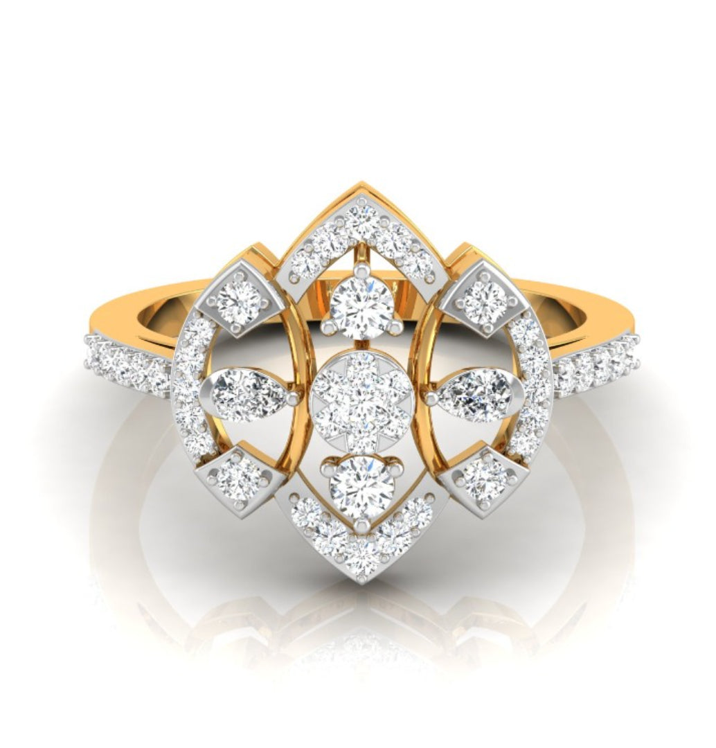 marquise lab-grown diamond gold ring 0.38ct