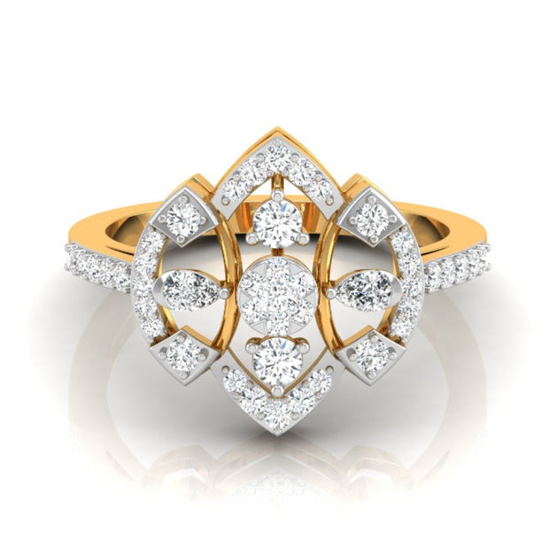 marquise lab-grown diamond gold ring 0.38ct