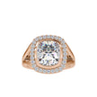 6.26Ct Cushion Bezel Halo Lab-Grown Diamond Gold Ring