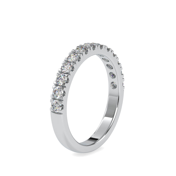 0.67Ct Pave Half Eternity Lab-Grown Diamond Gold Ring