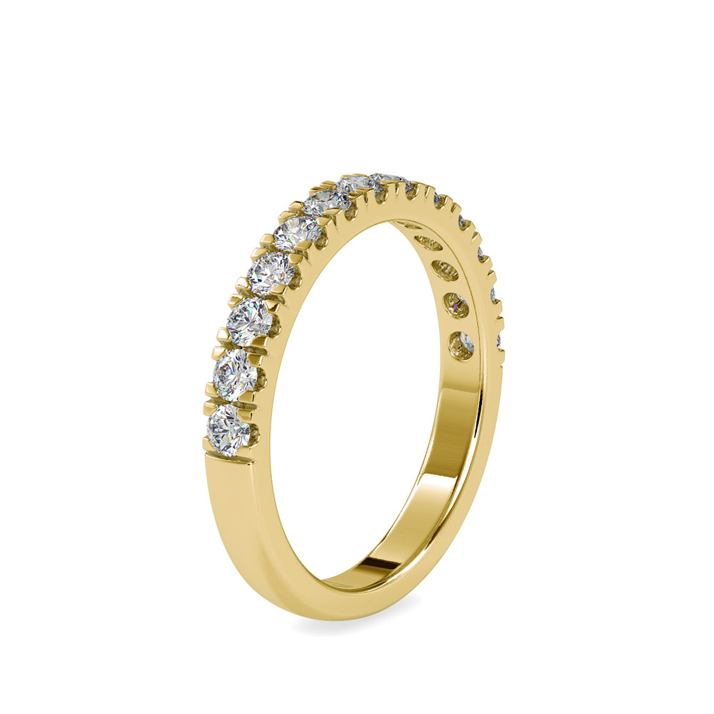 0.67Ct Pave Half Eternity Lab-Grown Diamond Gold Ring