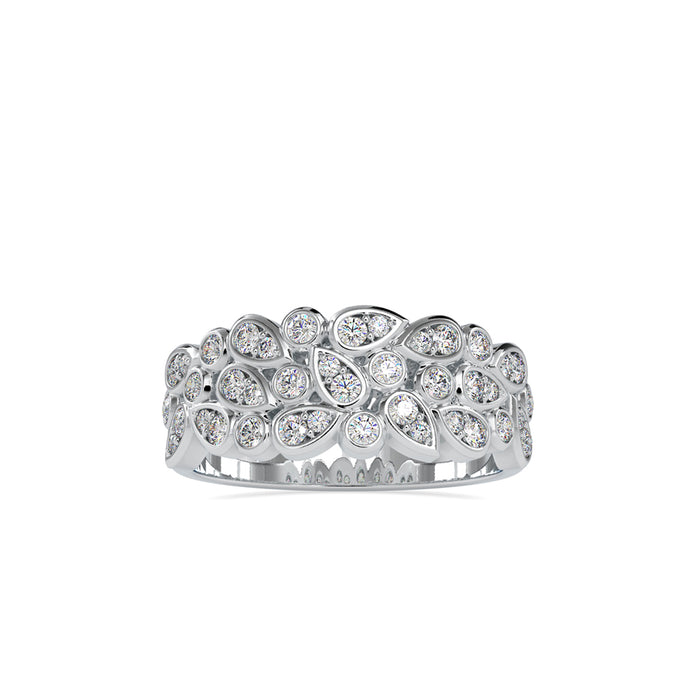 0.57Ct Bezel Half Eternity Lab-Grown Diamond Gold Ring