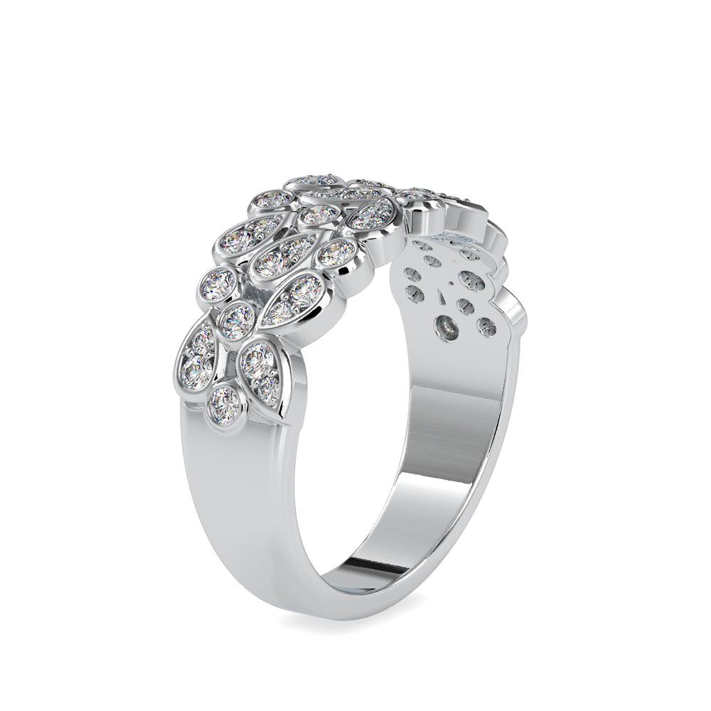 0.57Ct Bezel Half Eternity Lab-Grown Diamond Gold Ring