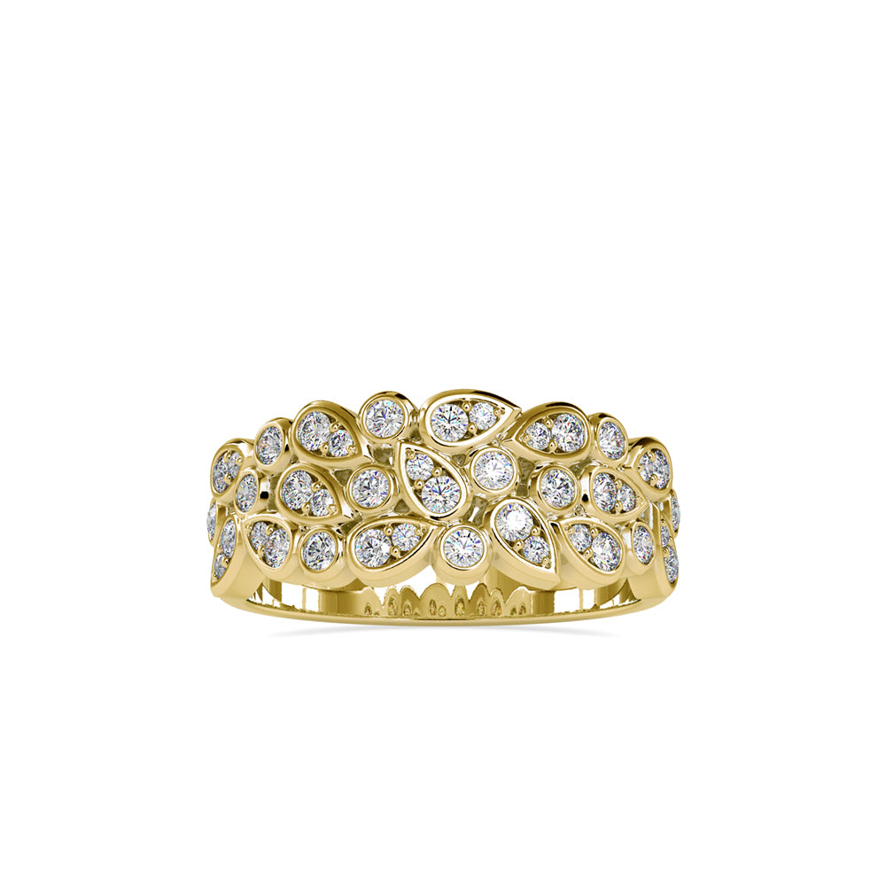 0.57Ct Bezel Half Eternity Lab-Grown Diamond Gold Ring