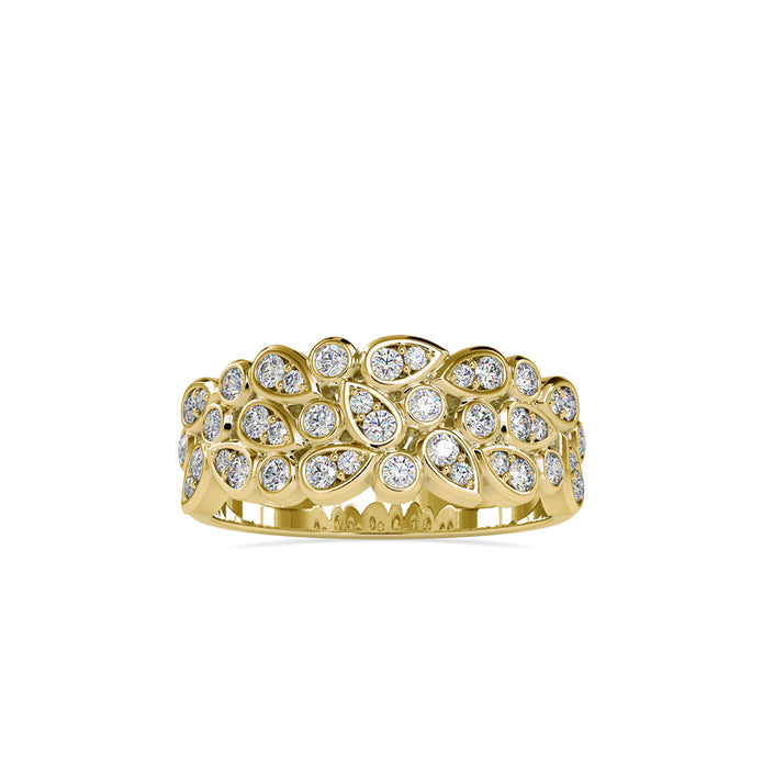 0.57Ct Bezel Half Eternity Lab-Grown Diamond Gold Ring