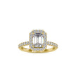 1.62Ct Emerald Halo Lab-Grown Diamond Gold Ring