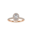 0.78Ct Oval Halo Lab-Grown Diamond Gold Ring