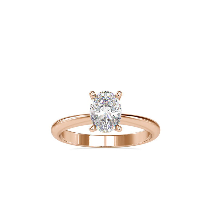 1.01Ct Oval Solitaire Lab-Grown Diamond Gold Ring