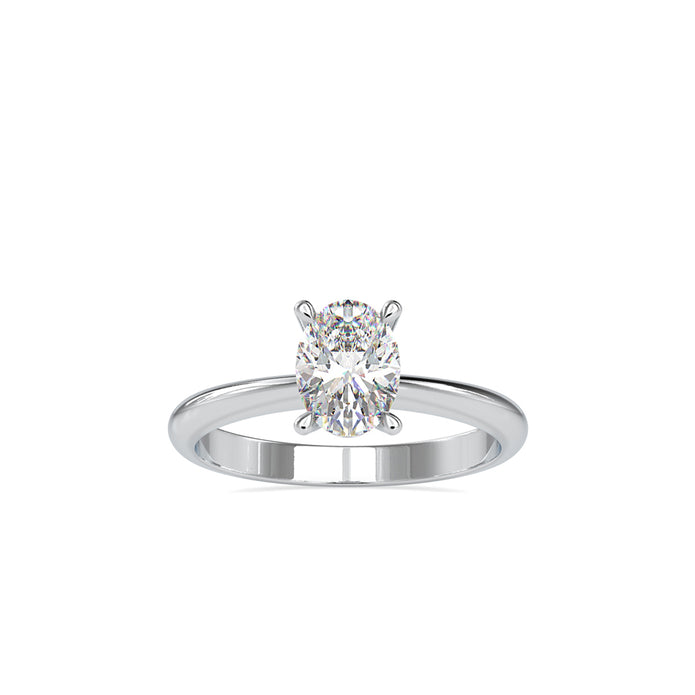 1.01Ct Oval Solitaire Lab-Grown Diamond Gold Ring