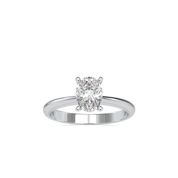 1.01Ct Oval Solitaire Lab-Grown Diamond Gold Ring
