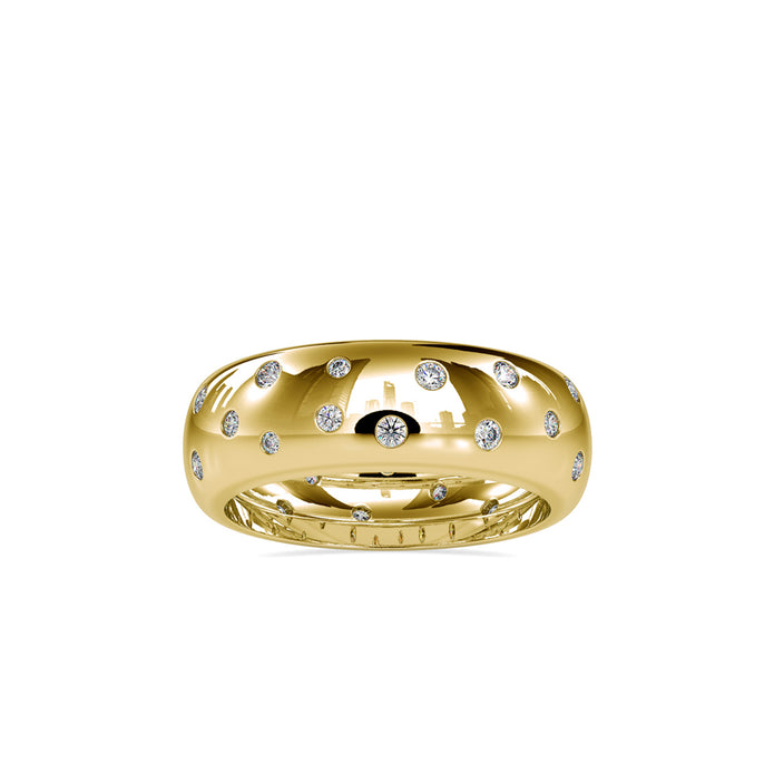 0.74Ct Flush Set Lab-Grown Diamond Gold Ring