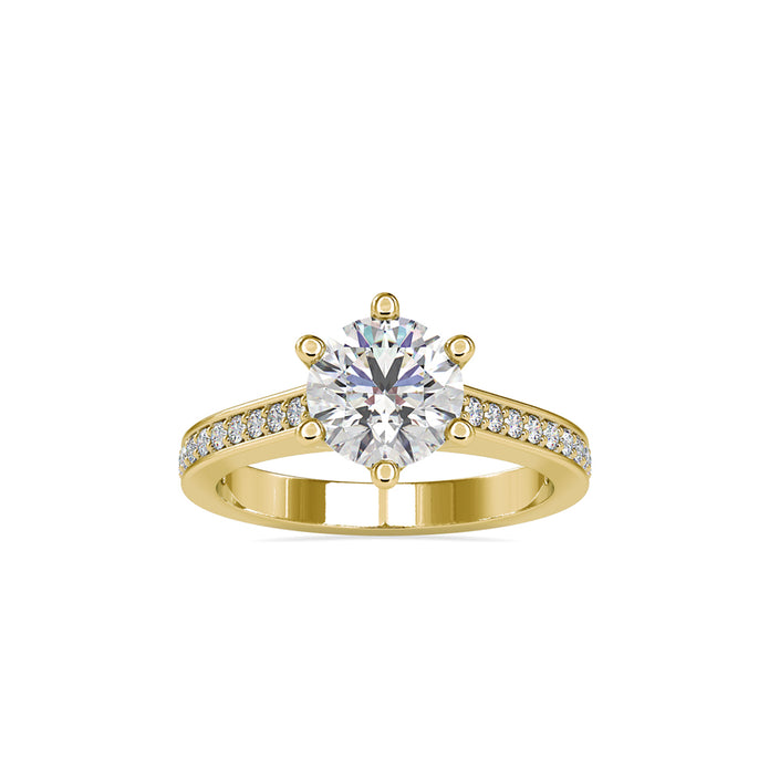 2.05Ct Round Prong Lab-Grown Diamond Gold Ring
