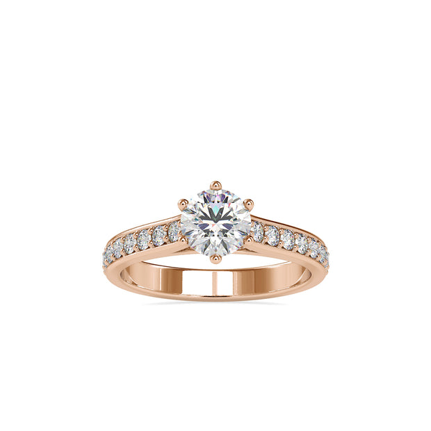 1.26Ct Round Solitaire Lab-Grown Diamond Gold Ring