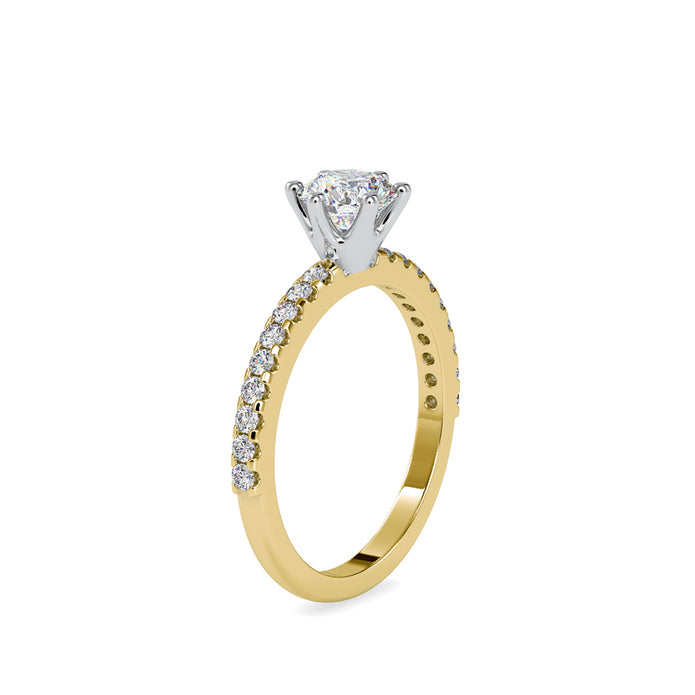 1.10Ct Round Solitaire Lab-Grown Diamond Gold Ring