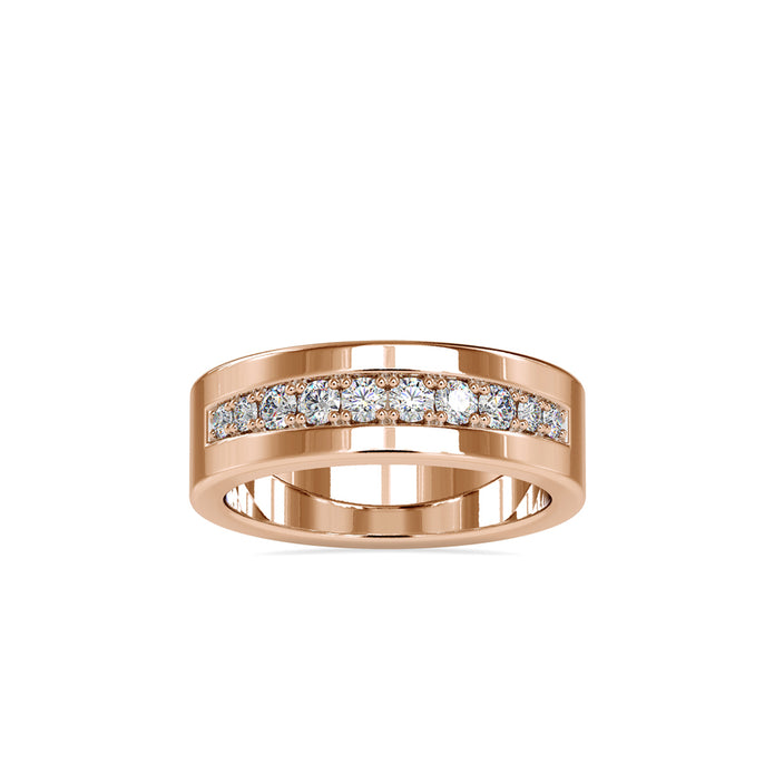 0.54Ct Prong Channel Set Lab-Grown Diamond Gold Ring