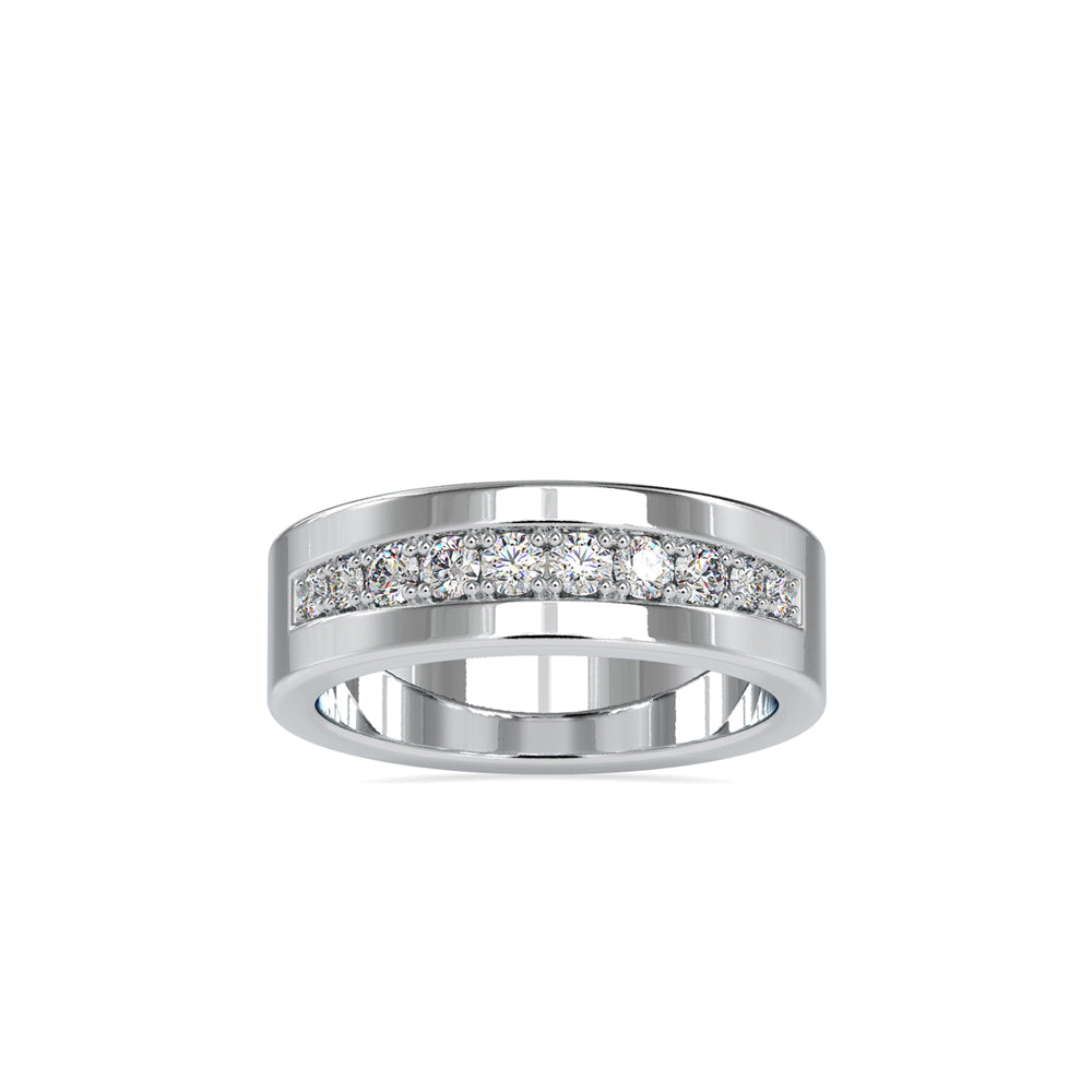 0.54Ct Prong Channel Set Lab-Grown Diamond Gold Ring