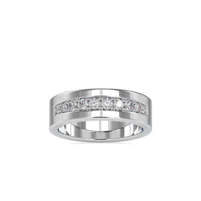 0.54Ct Prong Channel Set Lab-Grown Diamond Gold Ring