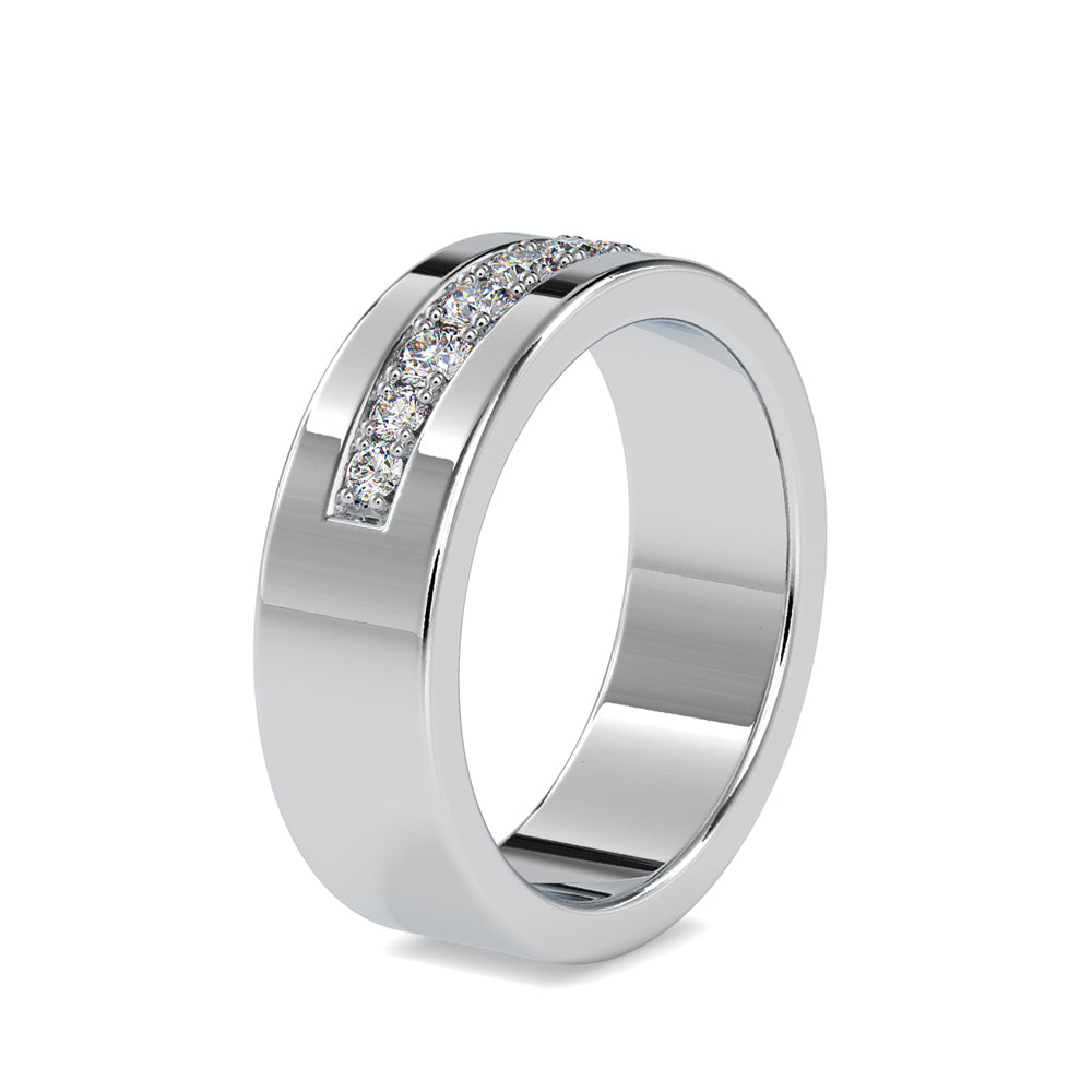 0.54Ct Prong Channel Set Lab-Grown Diamond Gold Ring