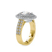 3.12Ct Oval Double Halo Lab-Grown Diamond Gold Ring