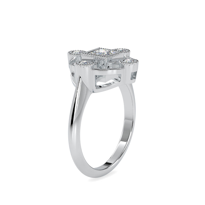 0.60Ct Princess Bezel Set Lab-Grown Diamond Gold Ring