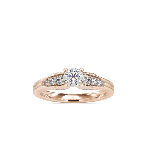 0.76Ct Round Solitaire Lab-Grown Diamond Gold Ring