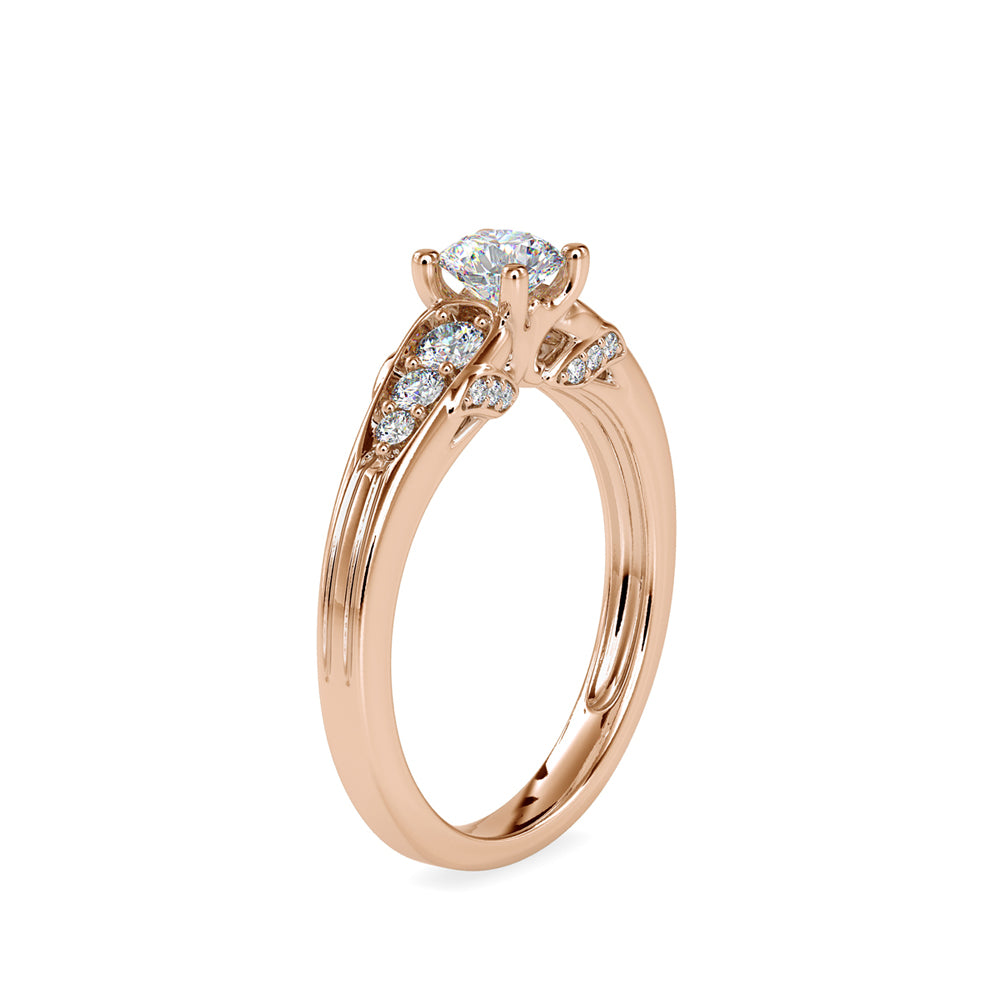 0.76Ct Round Solitaire Lab-Grown Diamond Gold Ring