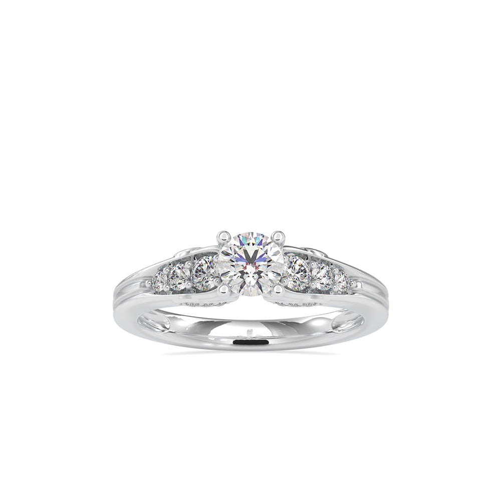 0.76Ct Round Solitaire Lab-Grown Diamond Gold Ring
