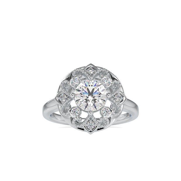 1.32Ct Round Prong Lab-Grown Diamond Gold Ring