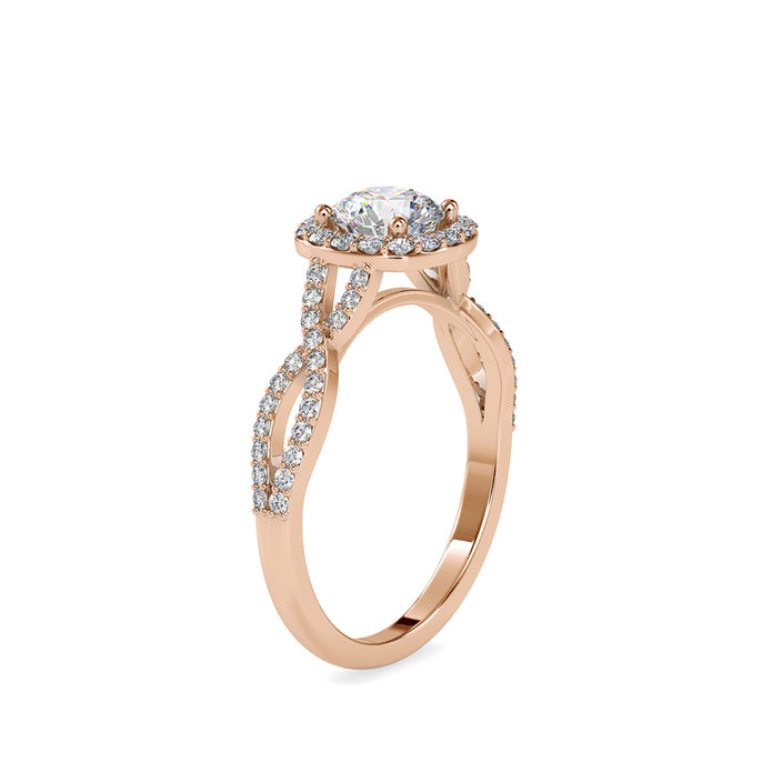1.18Ct Round Halo Infinity Lab-Grown Diamond Gold Ring