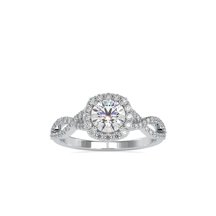 1.18Ct Round Halo Infinity Lab-Grown Diamond Gold Ring