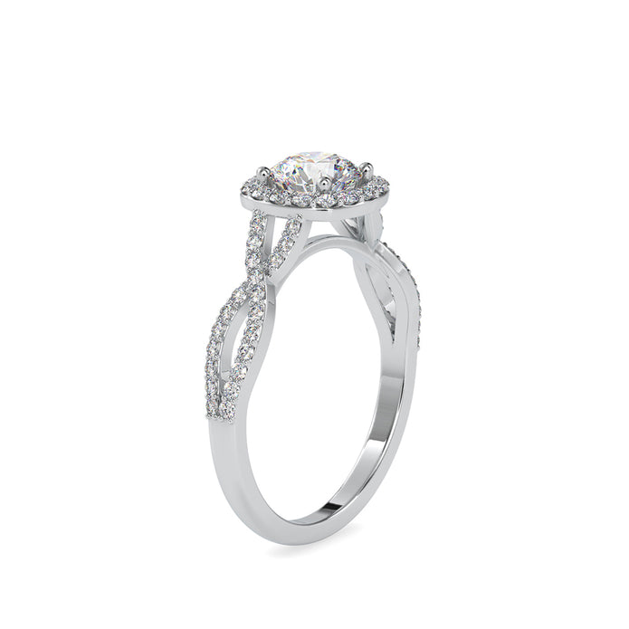 1.18Ct Round Halo Infinity Lab-Grown Diamond Gold Ring