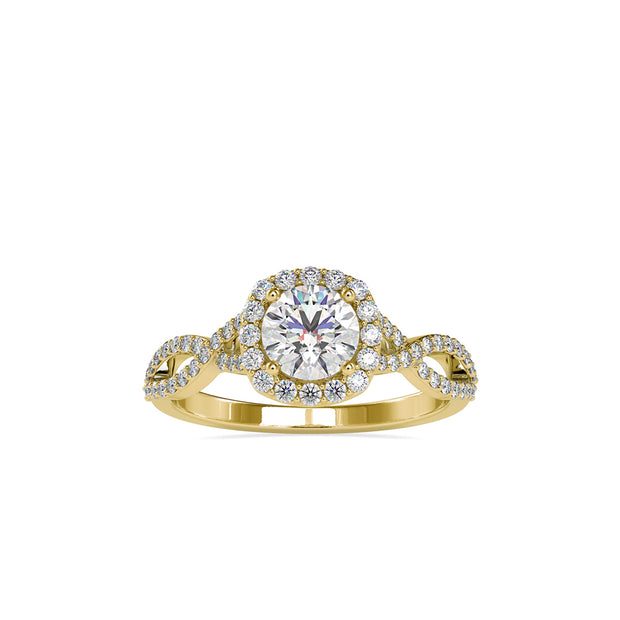 1.18Ct Round Halo Infinity Lab-Grown Diamond Gold Ring
