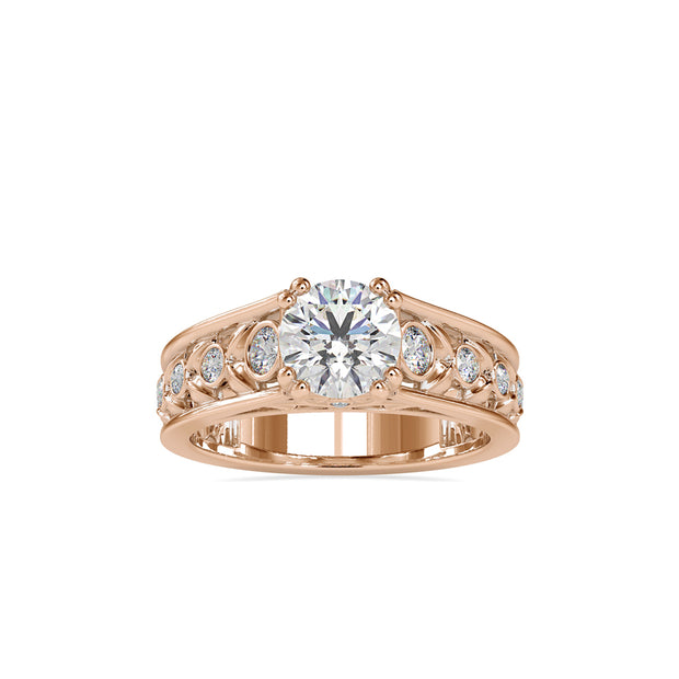 1.43Ct Round Prong Lab-Grown Diamond Gold Ring