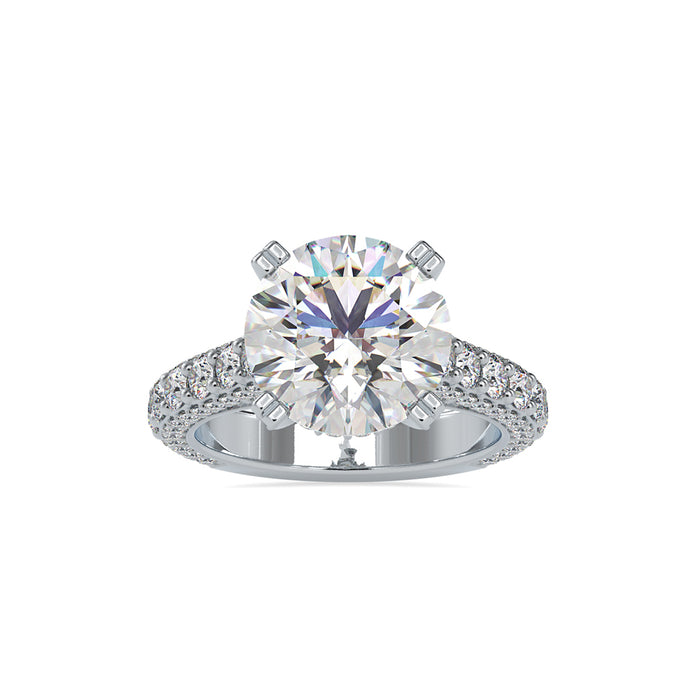 6.82Ct Round Prong Lab-Grown Diamond Gold Ring