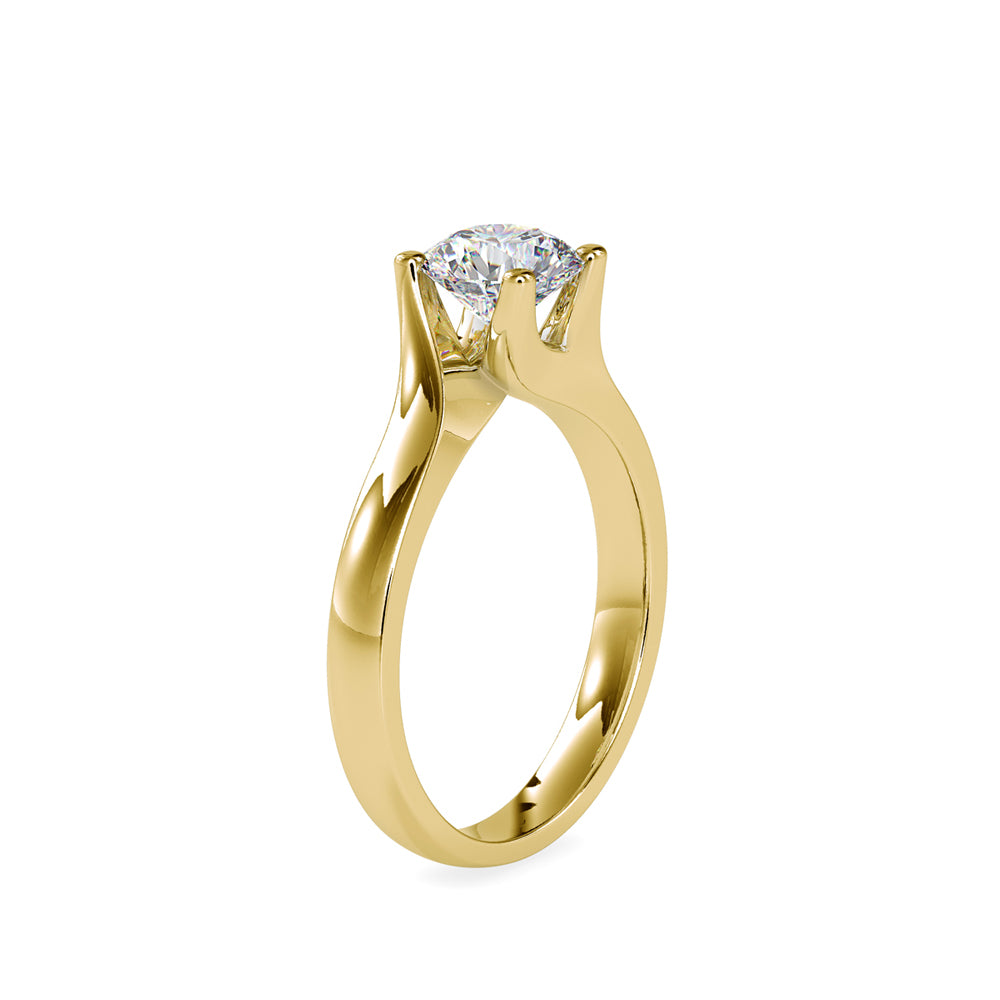1.13Ct Round Solitaire Lab-Grown Diamond Gold Ring