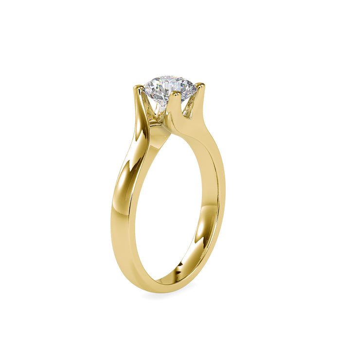 1.13Ct Round Solitaire Lab-Grown Diamond Gold Ring