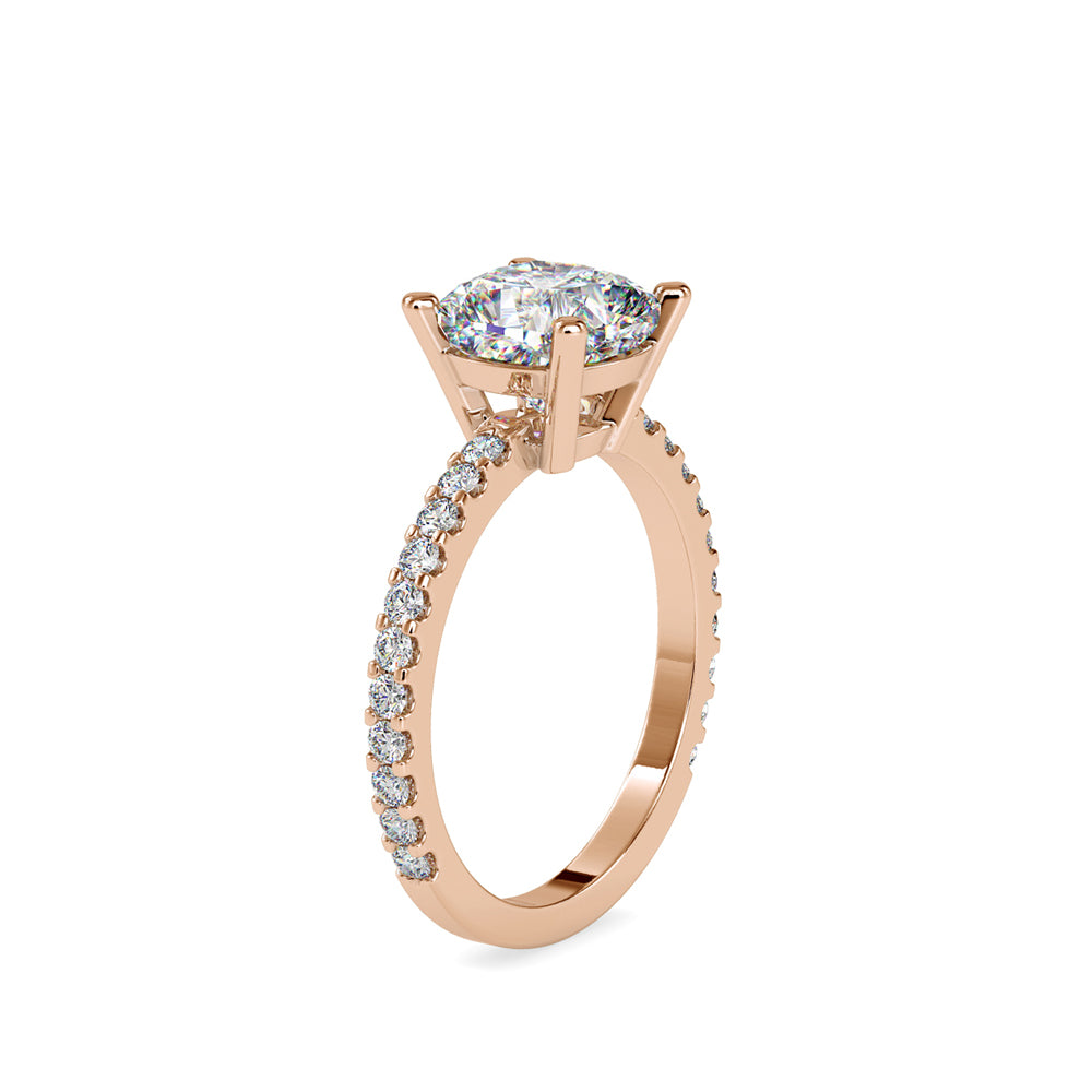 2.82Ct Cushion Solitaire Lab-Grown Diamond Gold Ring