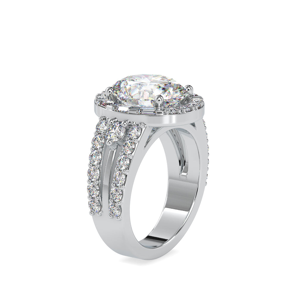 6.43Ct Oval Halo Lab-Grown Diamond Gold Ring