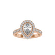 1.53Ct Pear Bezel Halo Lab-Grown Diamond Gold Ring