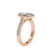 1.53Ct Pear Bezel Halo Lab-Grown Diamond Gold Ring
