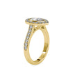 1.53Ct Pear Bezel Halo Lab-Grown Diamond Gold Ring
