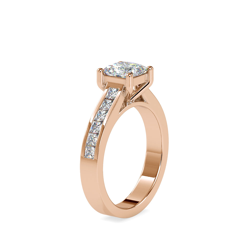 2.05Ct Princess Solitaire Lab-Grown Diamond Gold Ring