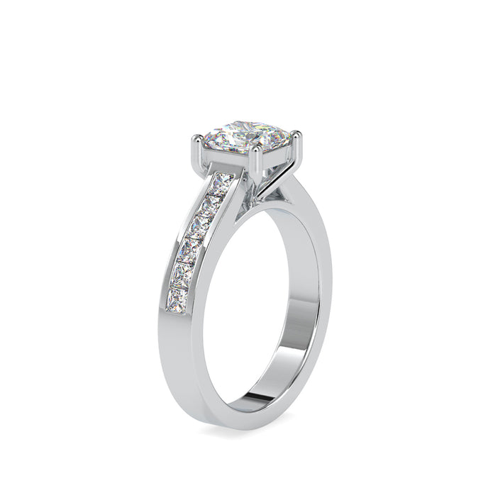 2.05Ct Princess Solitaire Lab-Grown Diamond Gold Ring