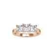 2.89Ct Princess Three Stone Lab-Grown Diamond Gold Ring