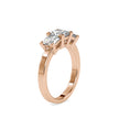 2.89Ct Princess Three Stone Lab-Grown Diamond Gold Ring