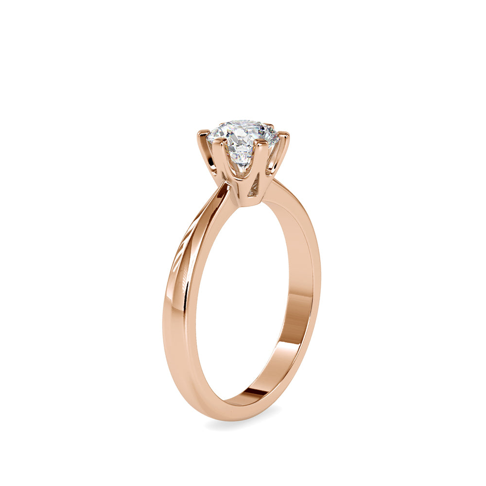0.89Ct Round Solitaire Lab-Grown Diamond Gold Ring