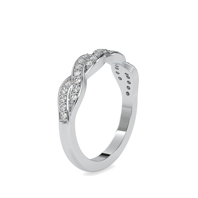 0.29Ct Pave Set Twisted Lab-Grown Diamond Gold Ring