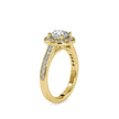 1.57Ct Round Halo Lab-Grown Diamond Gold Ring
